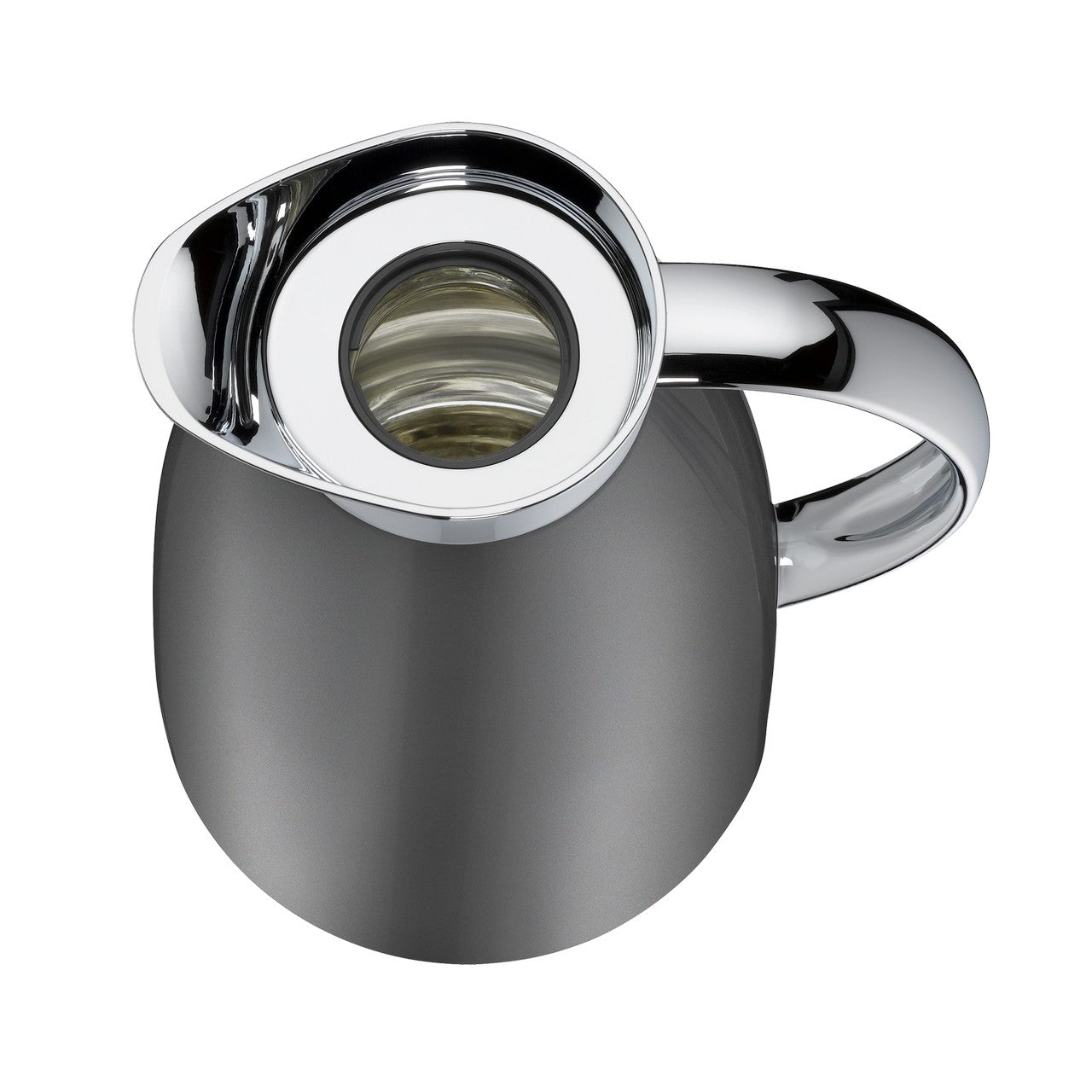 Das Bild zeigt ein modernes Vorhängeschloss mit einem massiven, grauen Körper aus Metall. Der Bügel ist glänzend und silbern, und im Inneren ist ein Schlüsselloch sichtbar. Das Design wirkt robust und sicher.