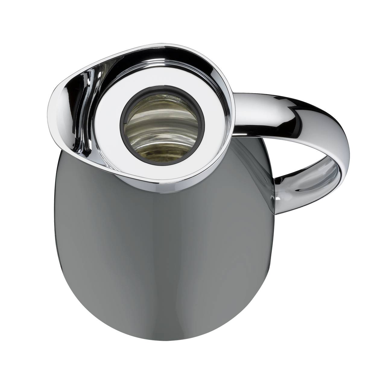 Das Bild zeigt ein silbernes, metallic aussehendes Vorhängeschloss mit einem robusten, glänzenden Bügel. Die Oberfläche des Schlosses hat eine glatte, gebürstete Textur. Oben ist ein rundes Sichtfenster mit einem Ziffernmechanismus.