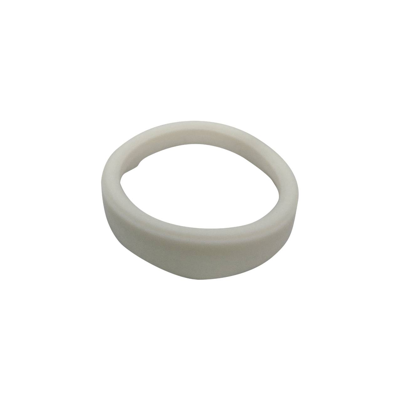 Das Bild zeigt einen einfachen, hellen Silikonring ohne Verzierungen. Er hat eine glatte Oberfläche und eine gleichmäßige, runde Form.